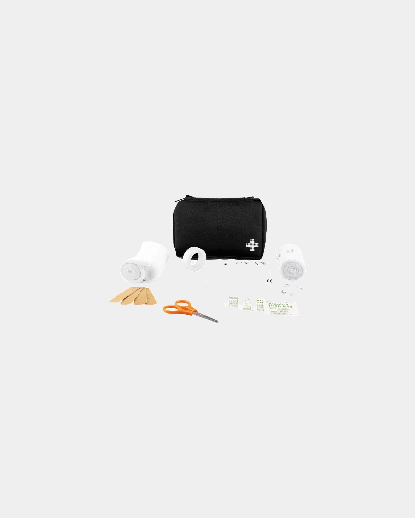 Kit de premiers soins polyester 10 x 15 cm à personnaliser - Noir